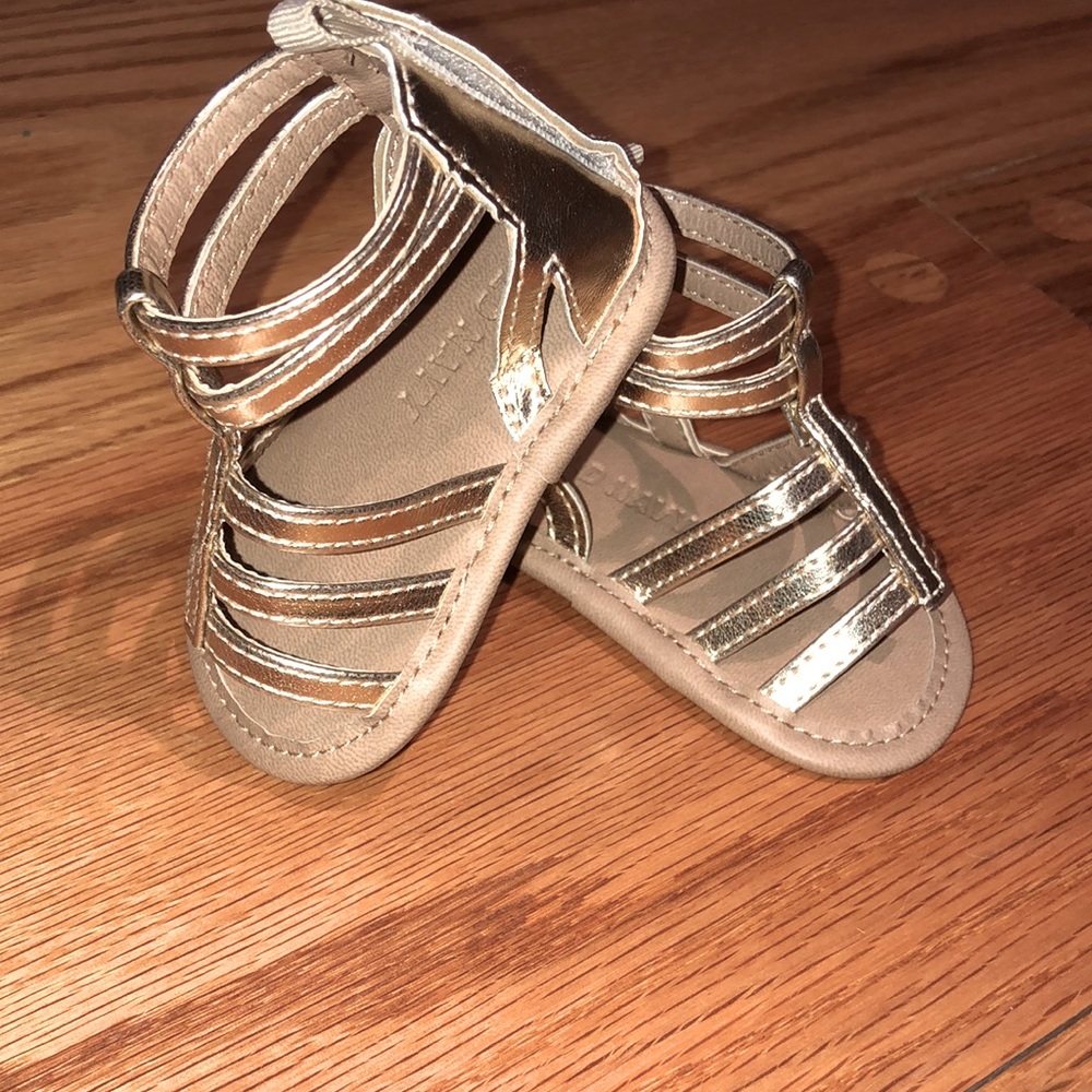 Gold baby gladiator sandels